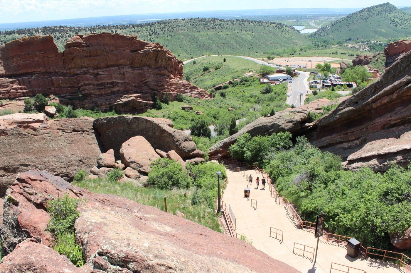 Red Rocks Amphitheatre seating and red sandstone formations